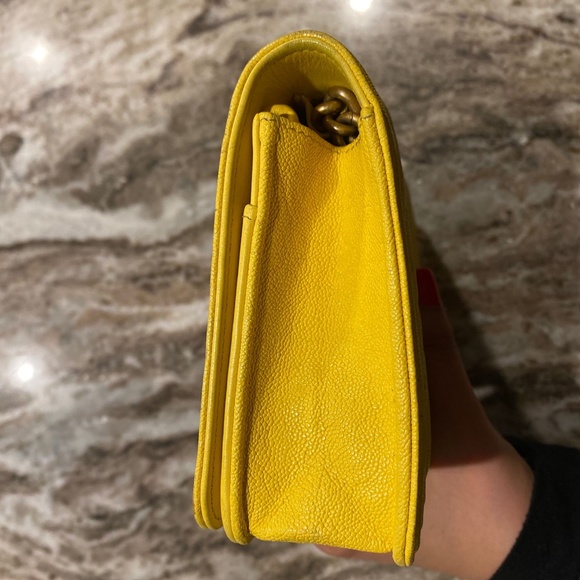 Amazing Condition! CHANEL Boy Wallet On Chain Yellow! 💛💛💛 - Picture 11 of 12